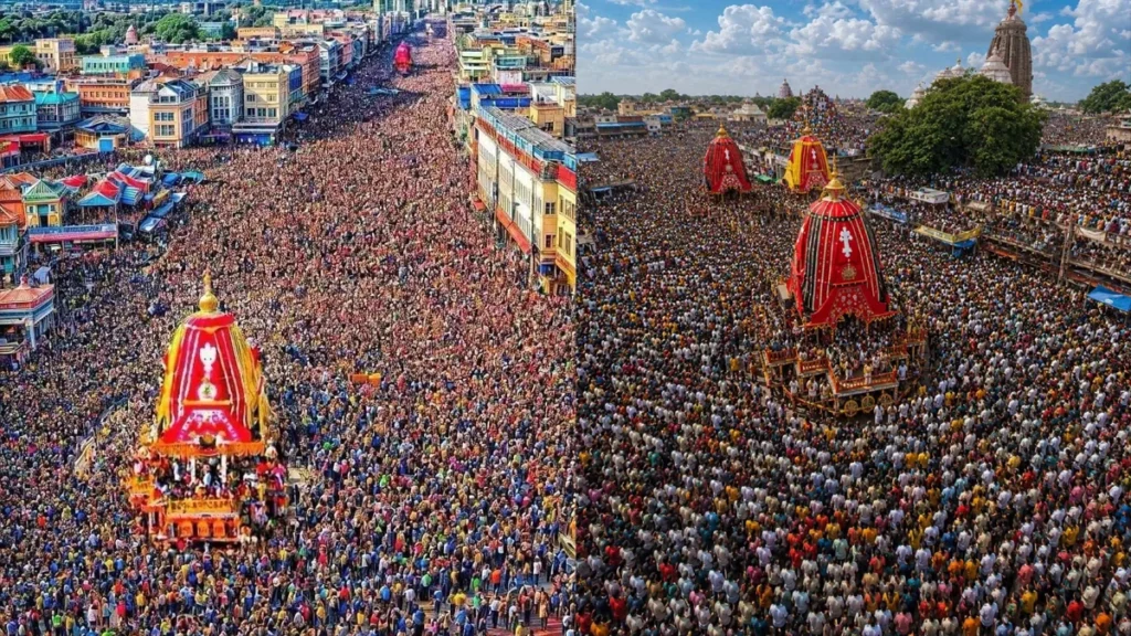 पुरी की भगवान जगन्नाथ रथ यात्रा आषाढ़ शुक्ल द्वितीया को आयोजित होने वाला विश्व प्रसिद्ध धार्मिक उत्सव है। भगवान जगन्नाथ, भाई बलभद्र और बहन सुभद्रा अलग-अलग रथों पर सवार होकर गुंडिचा मंदिर जाते हैं। इस यात्रा में लाखों श्रद्धालु शामिल होते हैं और रथ की रस्सी खींचना मोक्षदायक माना जाता है।