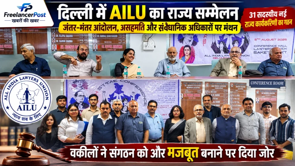 AILU दिल्ली राज्य सम्मेलन में वकील और पदाधिकारी