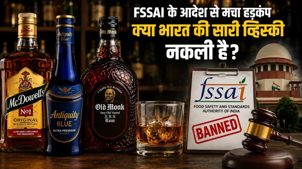क्या भारत की सारी व्हिस्की नकली है? FSSAI की हालिया कार्रवाई के बाद सोशल मीडिया पर कई तरह के दावे किए जा रहे हैं।