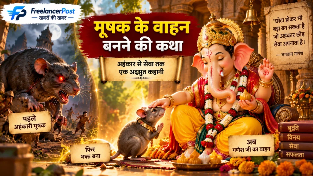 उस दिन से वह विशालकाय मूषक 'मूषकासुर' के रूप में गणेश जी का अनन्य भक्त और उनकी अमर सवारी बन गया।