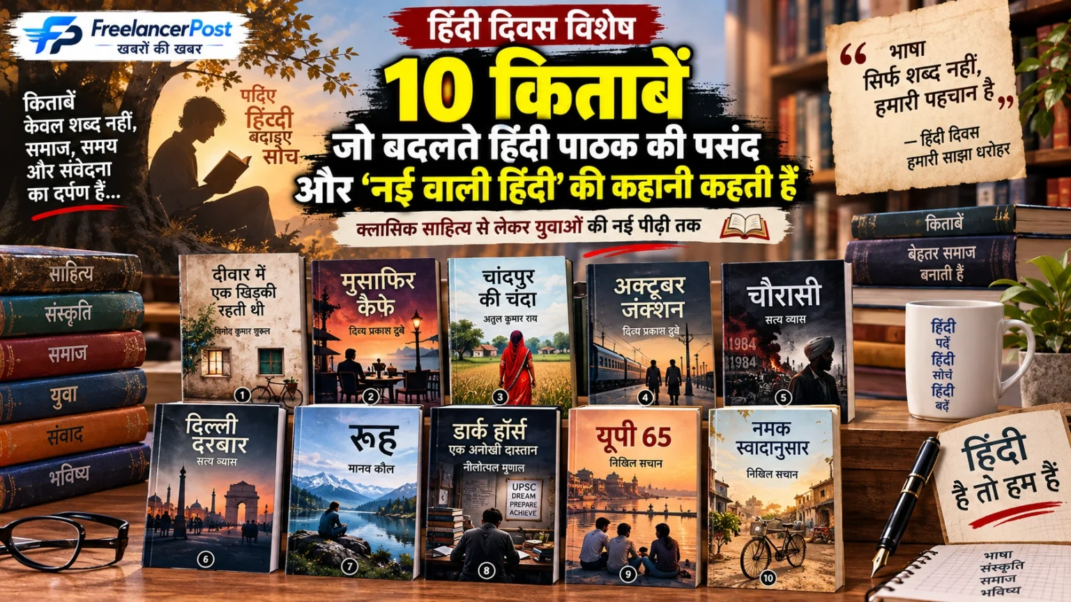 हिंदी दिवस पर पढ़ने के लिए चर्चित हिंदी किताबों की सूची