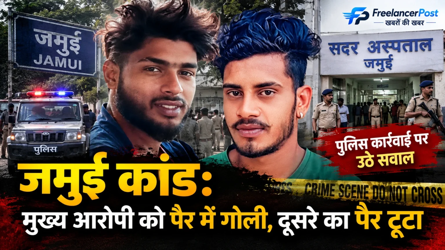 जमुई कांड में नंदन यादव और पुलिस कार्रवाई की तस्वीर