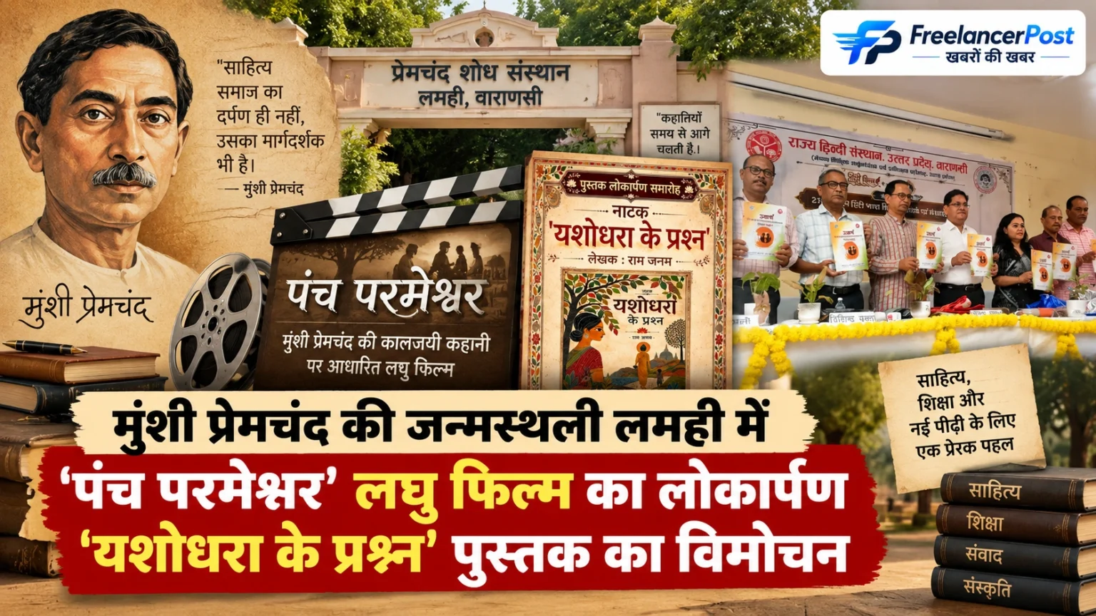 मुंशी प्रेमचंद के गांव लमही में पंच परमेश्वर लघु फिल्म के लोकार्पण का कार्यक्रम