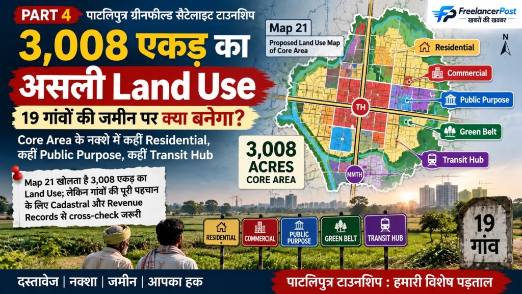 3 हजार 8 एकड़ का कोर एरिया का पूरा हिस्सा रेजिडेंशियल डेवलपमेंट के लिए नहीं रखा गया है।