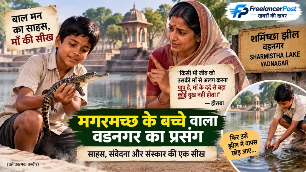 PM Modi Birthday सीम साहस और कौतूहलवश उन्होंने बिना किसी भय के उस मगरमच्छ के बच्चे को पकड़ लिया और उसे अपने घर ले आए।
