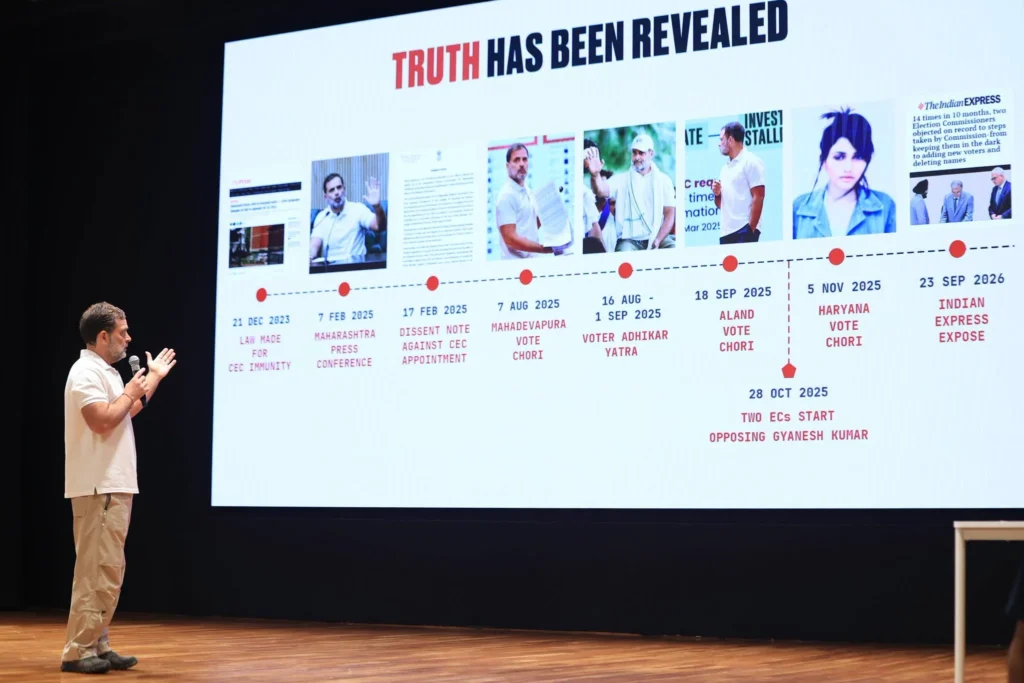 राहुल गांधी पिछले करीब दो वर्षों से अलग-अलग चुनावों और मतदाता सूचियों को लेकर चुनाव आयोग पर सवाल उठाते रहे हैं। 