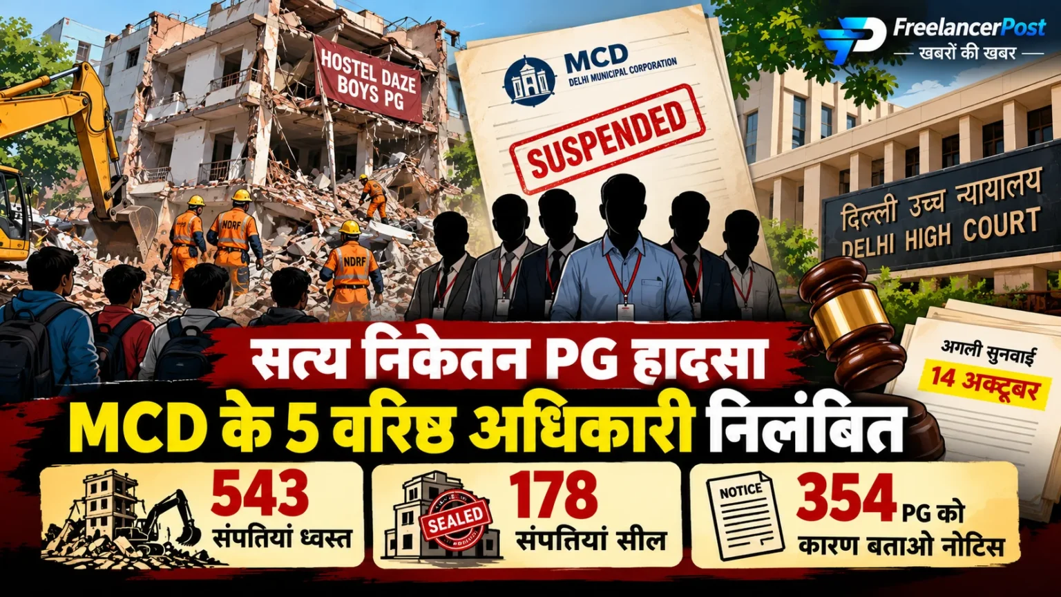 सत्य निकेतन PG हादसे के बाद MCD की कार्रवाई