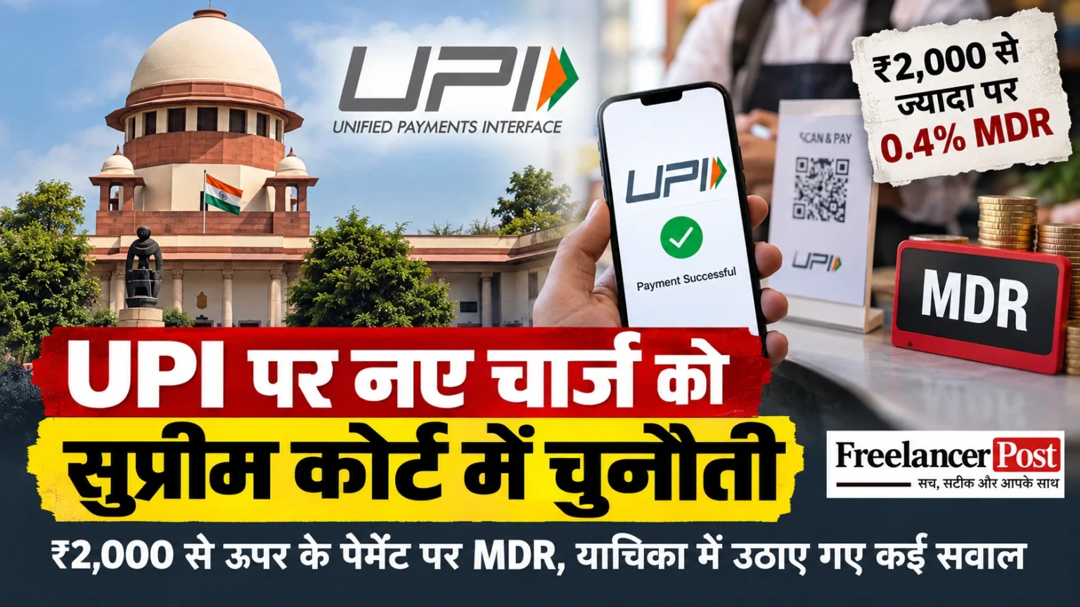 ₹2,000 से अधिक UPI भुगतान पर 0.4 प्रतिशत UPI MDR और सुप्रीम कोर्ट की याचिका