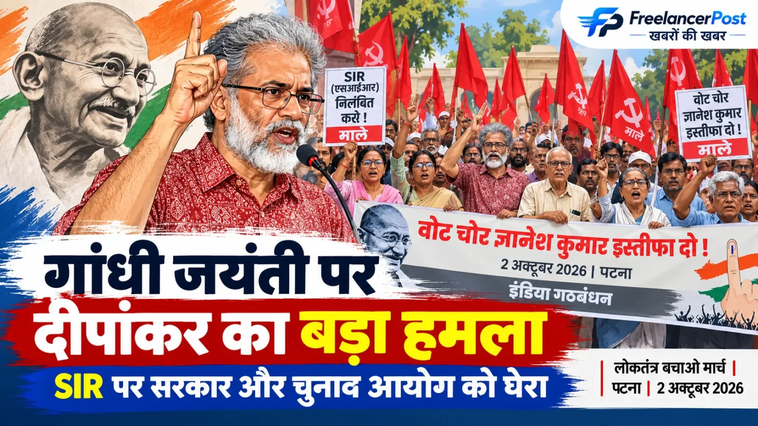 गांधी जयंती पर पटना में दीपांकर भट्टाचार्य का SIR और चुनाव आयोग पर बयान