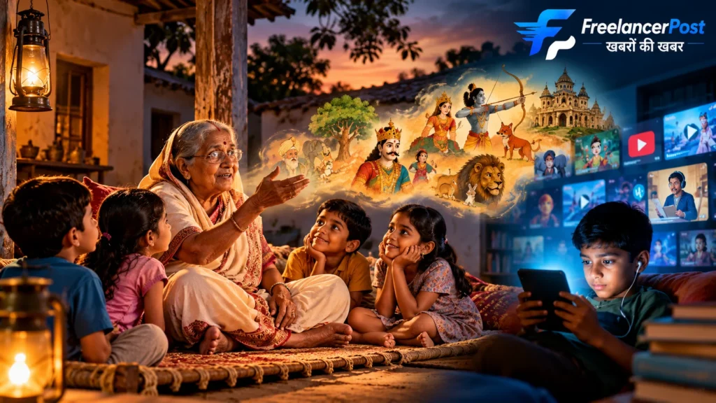 भारतीय कथा-परंपरा की एक विशेषता यह भी है कि यहाँ कहानी केवल बोलकर नहीं कही जाती थी। 