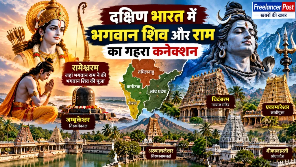 दक्षिण भारत और भगवान शिव व राम का रिश्ता सदियों पुराने उस सांस्कृतिक ताने-बाने से जुड़ा है जहाँ आस्था कभी उत्तर और दक्षिण की सीमाओं में नहीं बंटी।